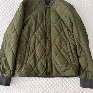 Banana Republic Quilted Olive Bomber Jacket